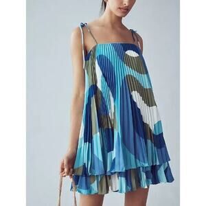 Hutch Blue and Green Pleated Jumpsuit